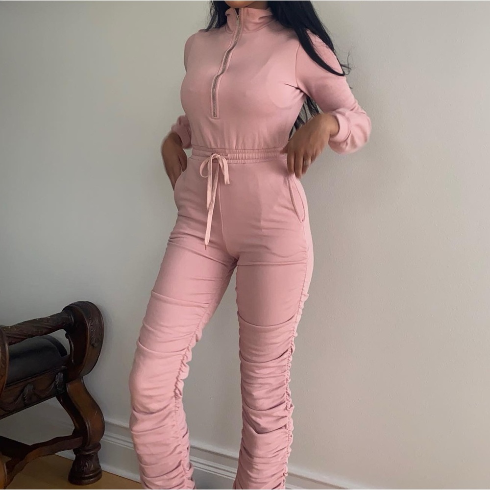 Snow Bunny Blush Pink Jumpsuit ❄️☃️🎿🎀